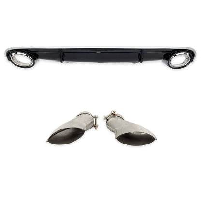 Heckstoßstange Diffusor Silber & Hochglanz Schwarz passend für Audi A7 4G Sportback 2010-2014
