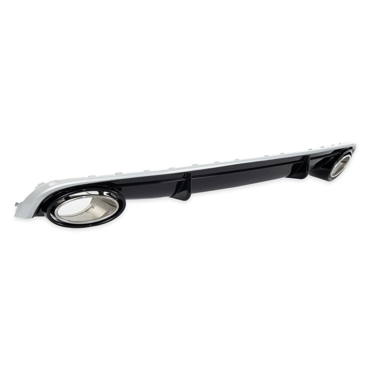 Heckstoßstange Diffusor Silber & Hochglanz Schwarz passend für Audi A7 4G Sportback 2010-2014