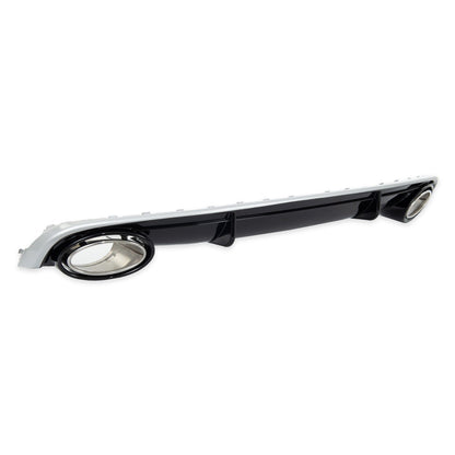 Heckstoßstange Diffusor Silber & Hochglanz Schwarz passend für Audi A7 4G Sportback 2010-2014
