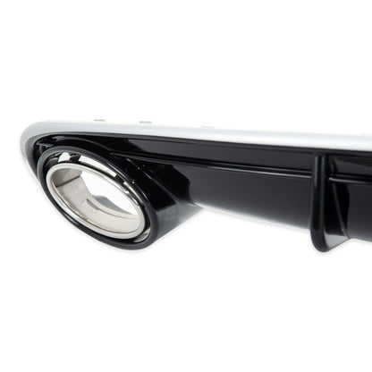 Heckstoßstange Diffusor Silber & Hochglanz Schwarz passend für Audi A7 4G Sportback 2010-2014
