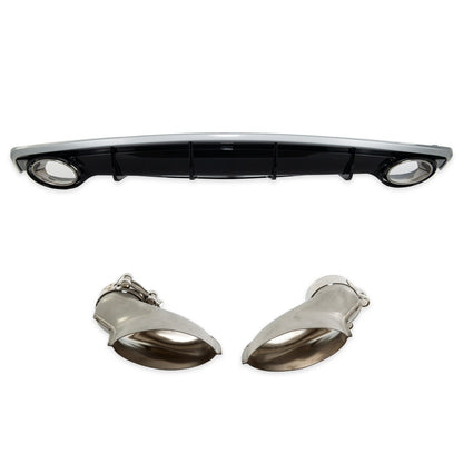 Heckstoßstange Diffusor Silber & Hochglanz Schwarz passend für Audi A7 4G 2015-2018