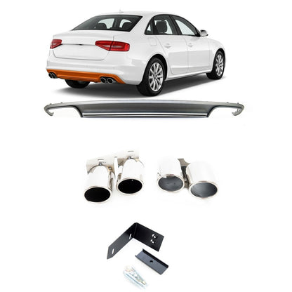 Sport Heckdiffusor mit Rohren passend für Audi A4 B8 2011-2015