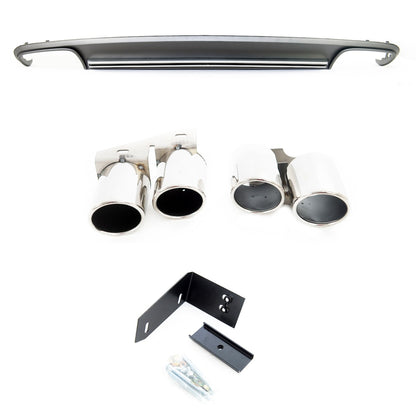 Sport Heckdiffusor mit Rohren passend für Audi A4 B8 2011-2015