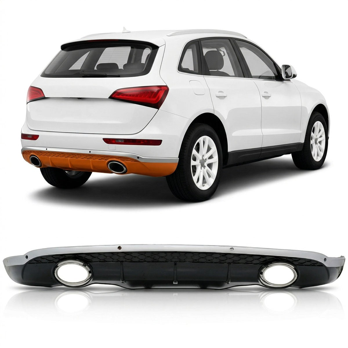 Heckstoßstange Diffusor mit Auspuffrohren passend für Audi Q5 8R 2013-2016