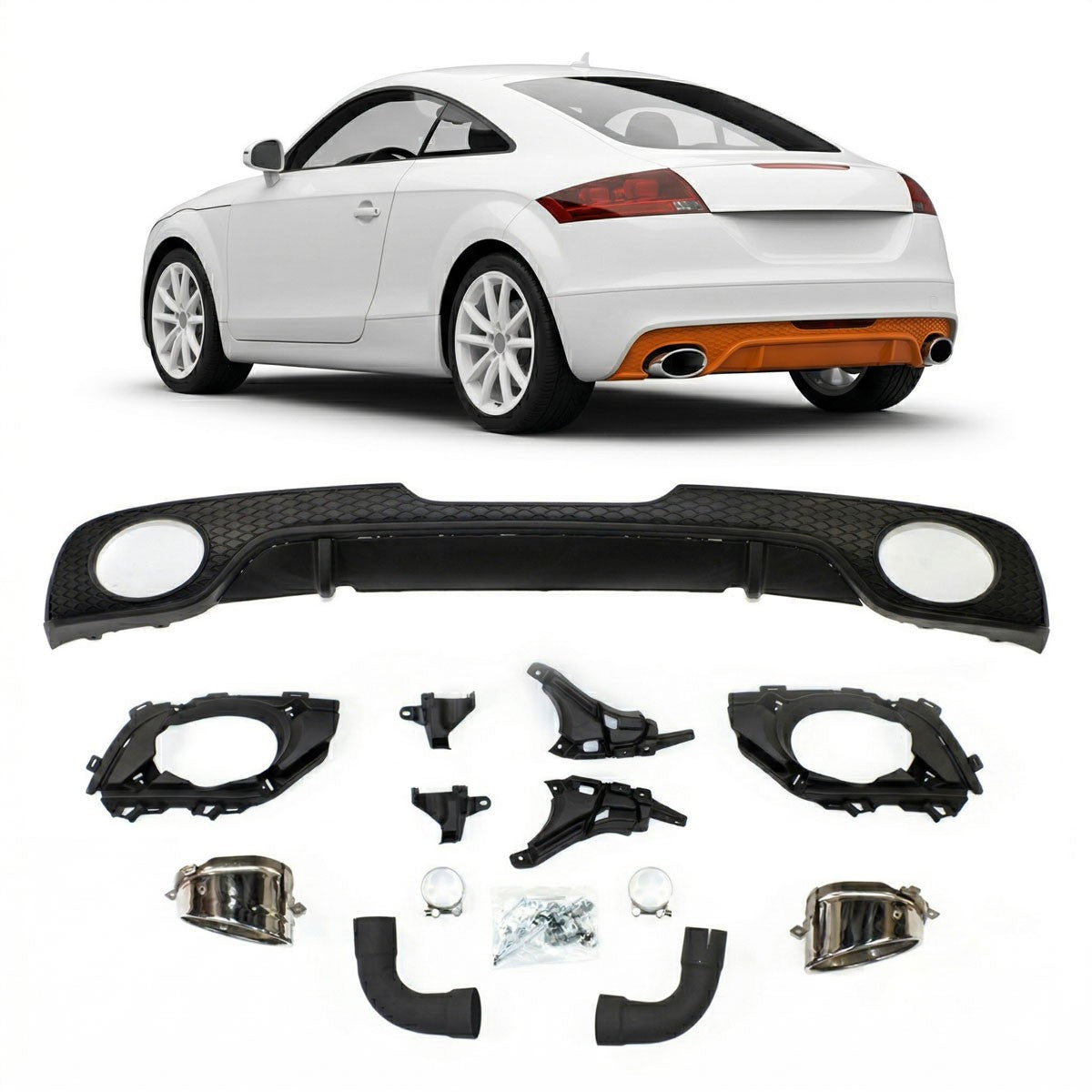 Heckdiffusor mit Endrohren passend für Audi TT 8J 2008-2014