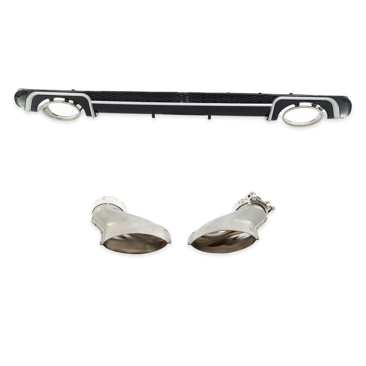 Heckdiffusor Silber & Hochglanz Schwarz passend für Audi A3 8V Sportback 2013-2015