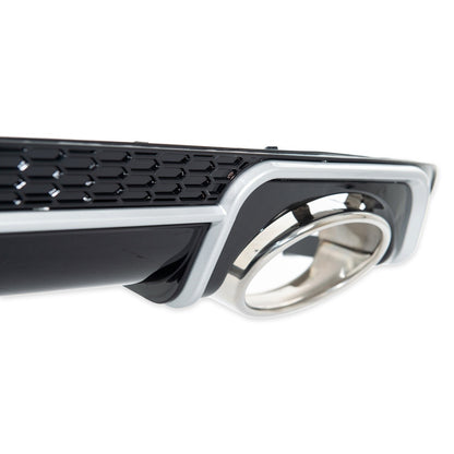 Heckdiffusor Silber & Hochglanz Schwarz passend für Audi A3 8V Sportback 2013-2015