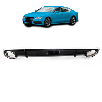 Heckstoßstange Diffusor passend für Audi A7 Sportback 2011-2015 Hochglanz Schwarz