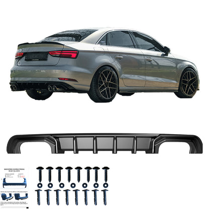 RV21.043 - Heckschürze passend für Audi A3 8V Facelift Limousine 2016-2020 Hochglanz Schwarz