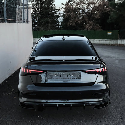 RV21.044 - Heckschürze passend für Audi A3 8Y (Limousine/Sportback) 2020-2024 Hochglanz Schwarz