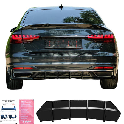 RV21.046 - Heckschürze passend für Audi A4 B9 Facelift 2019-2024 Hochglanz Schwarz