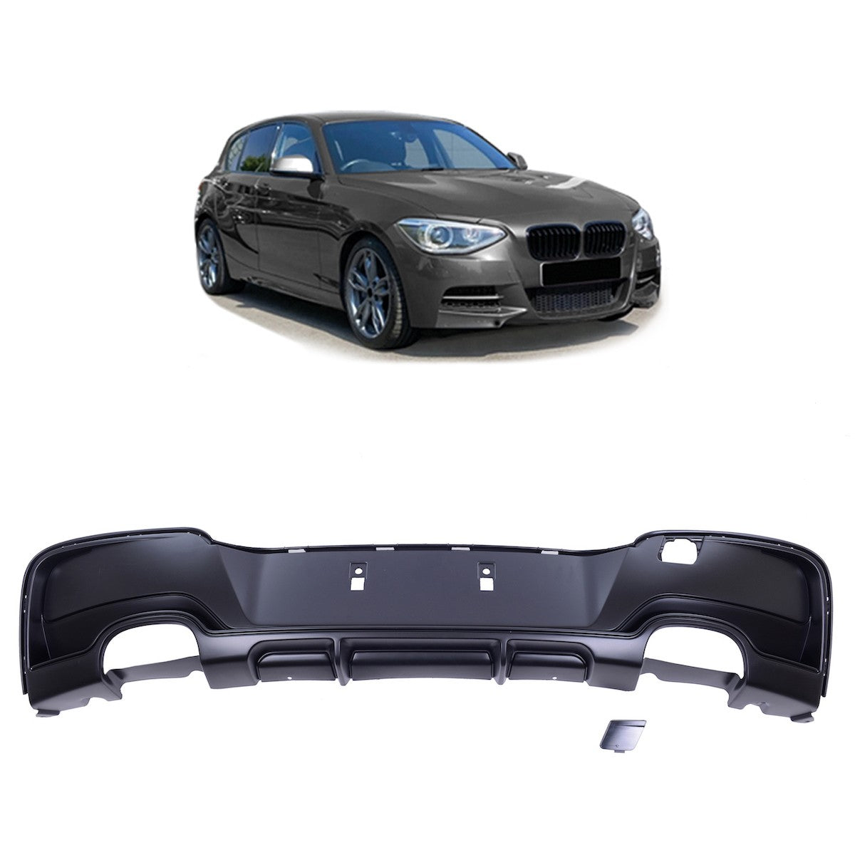 Heckdiffusor Matt Schwarz passend für BMW 1er F20 F21 2011-2015