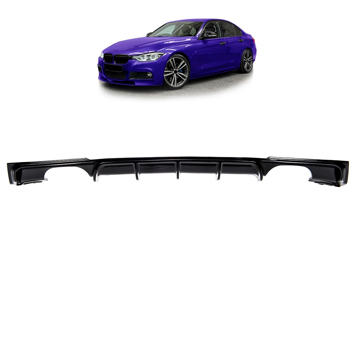 Heckspoiler Diffusor Hochglanz Schwarz passend für BMW 3er F30 F31 2011-2018