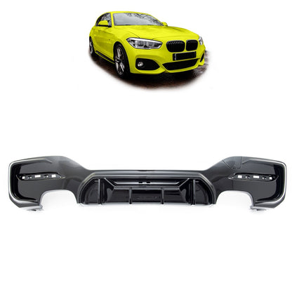 Sport Heckstoßstange Diffusor Hochglanz Schwarz passend für BMW 1er F20 F21 2015-2019