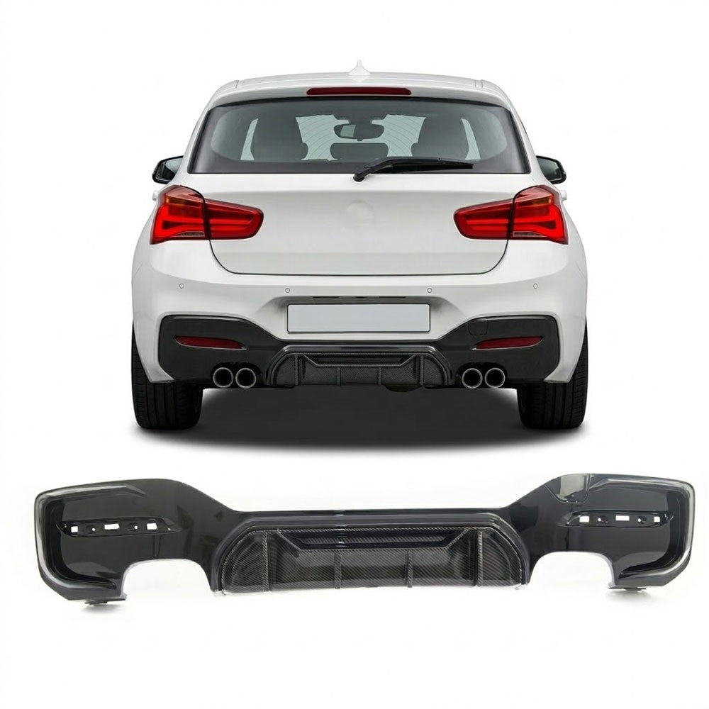 Sport Heckstoßstange Diffusor Carbon-Optik passend für BMW 1er F20 F21 2015-2019