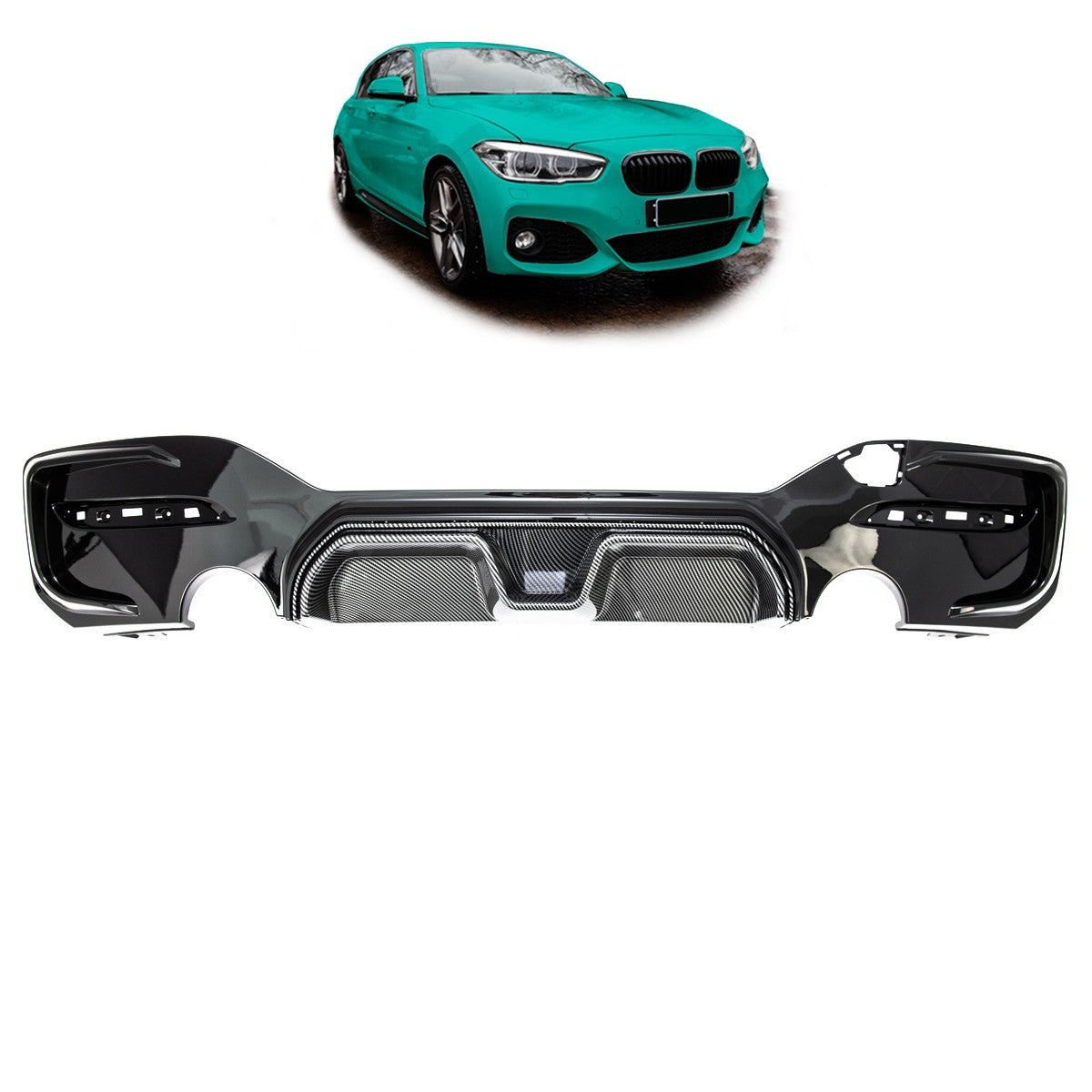 Heckstoßstange Diffusor Carbon-Optik passend für BMW 1er F20 F21 2015-2019