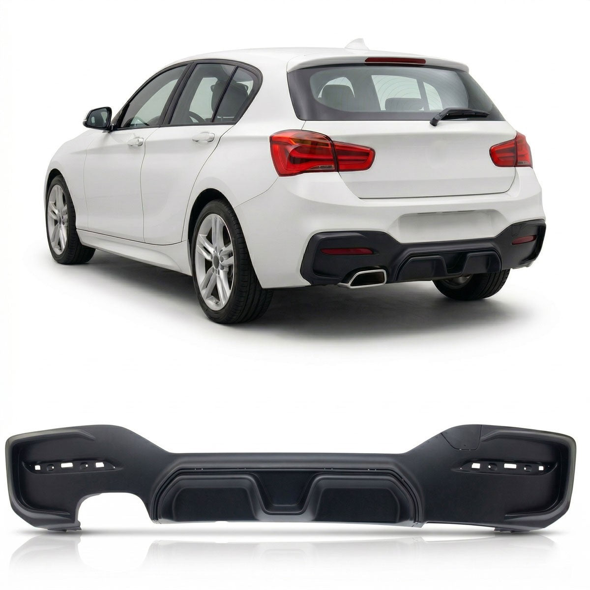 Sport Heckspoiler Diffusor Matt Schwarz passend für BMW 1 F20 F21 2015-2019