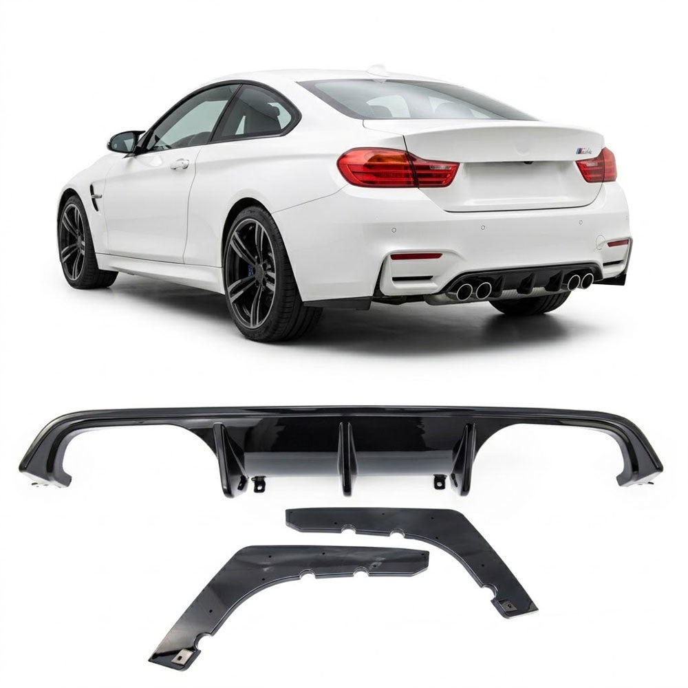 Diffusor passend für BMW 4 F82 F83 3 F80 Heck Hochglanz Schwarz