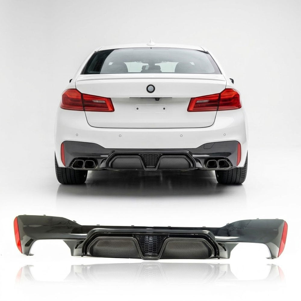 Heckdiffusor Carbon-Optik passend für BMW 5er G30 G31 F90 2017-2023