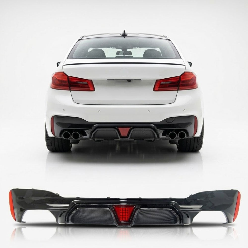 Heckdiffusor Carbon-Optik passend für BMW 5er G30 G31 F90 2016-2023