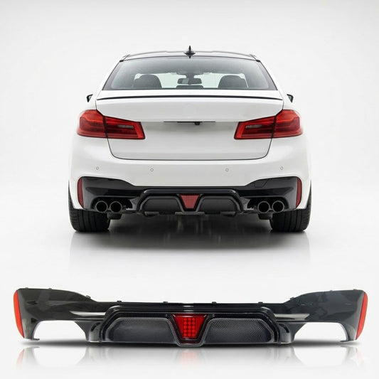 Heckdiffusor Carbon-Optik passend für BMW 5er G30 G31 F90 2016-2023