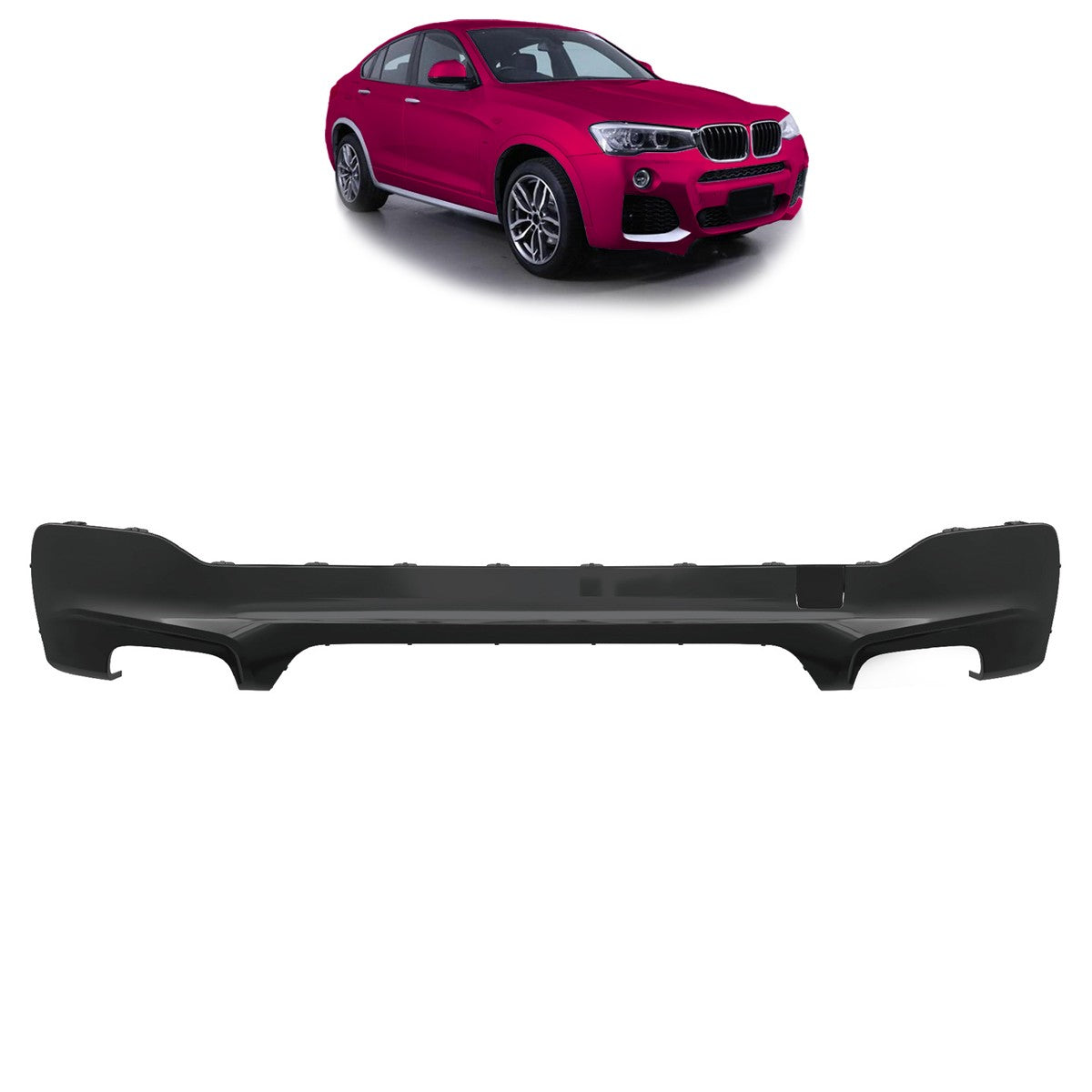 Heckspoiler Diffusor PP Unlackiert passend für BMW X4 (F26) 2014-2018