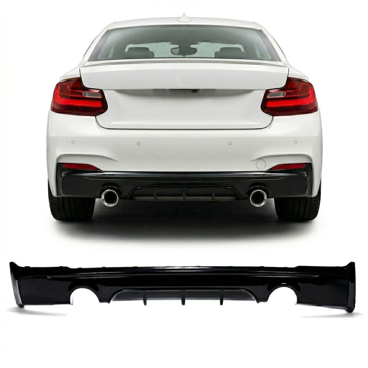 Heckdiffusor Hochglanz Schwarz passend für BMW 2er F22 F23 2014-2021