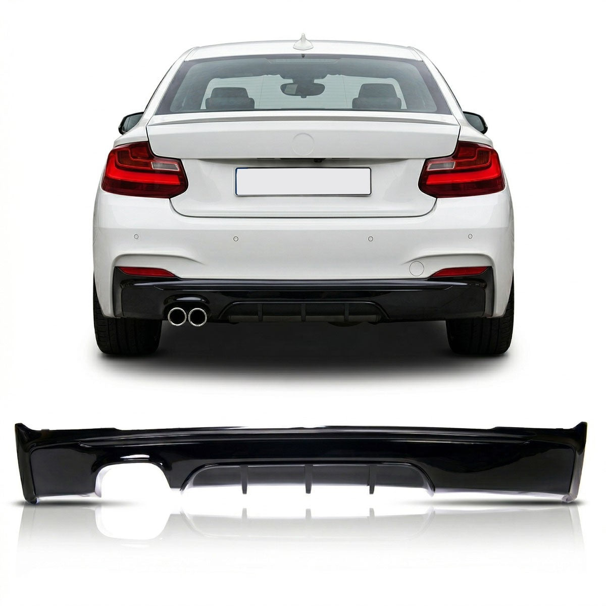 Heckdiffusor Hochglanz Schwarz passend für BMW 2er F22 F23 2014-2021