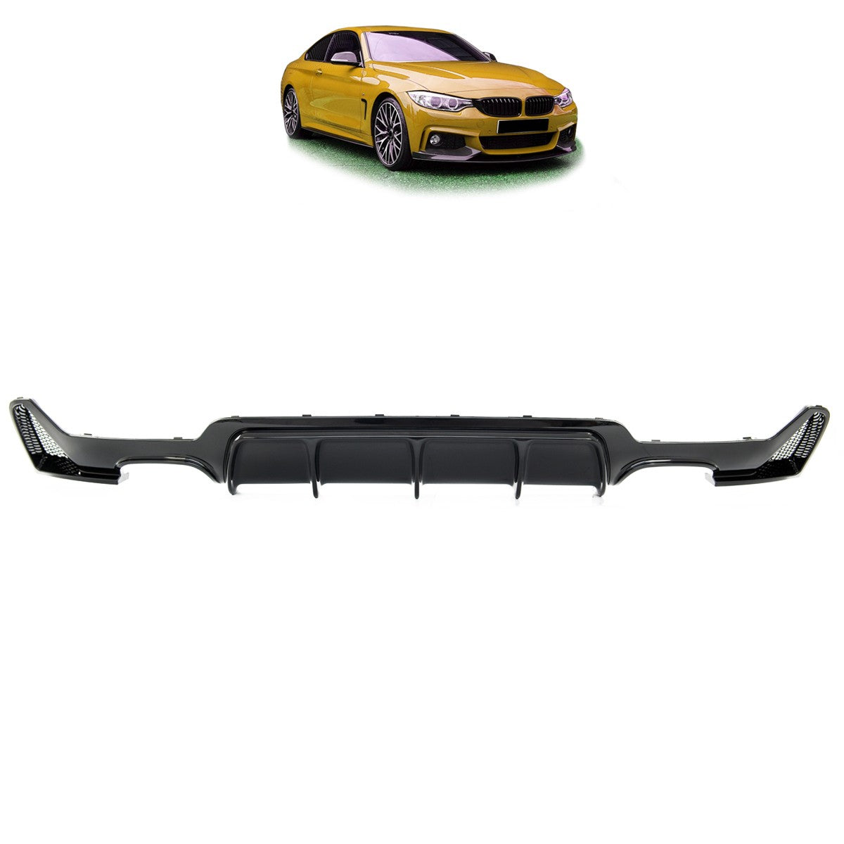 Heckdiffusor Hochglanz Schwarz passend für BMW 4er F32 F33 F36 2013-2021