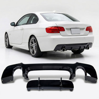 Heckstoßstange Diffusor Hochglanz Schwarz passend für BMW 3er E92 E93 335i 2006-2013