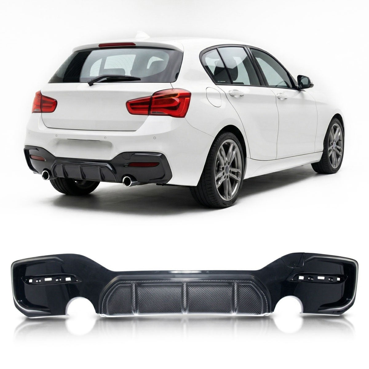 Heckstoßstange Diffusor Carbon-Optik passend für BMW 1er F20 F21 2015-2019