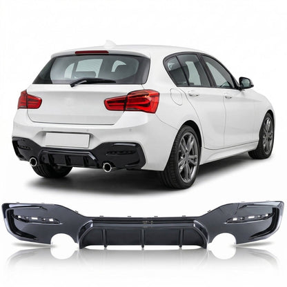 Heckstoßstange Diffusor Hochglanz Schwarz passend für BMW 1er F20 F21 Hatchback 2015-2019