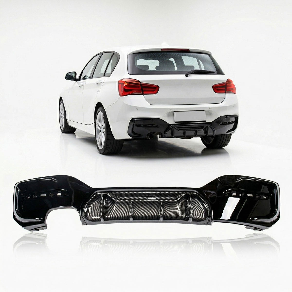 Heckspoiler Diffusor Carbon-Optik passend für BMW 1er F20 F21 2015-2019