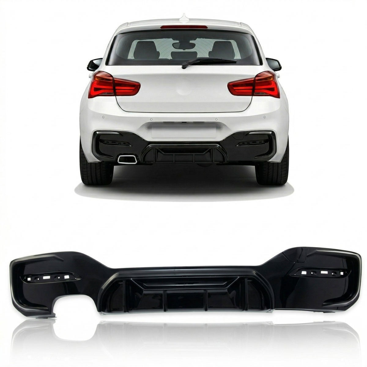Heckspoiler Diffusor Hochglanz Schwarz passend für BMW 1er F20 F21 2015-2019