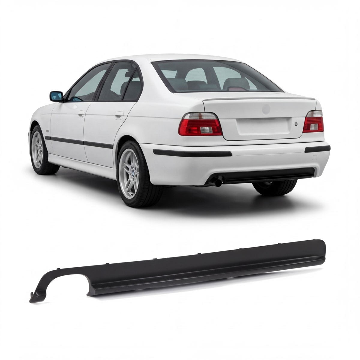 Heckstoßstange Diffusor Matt Schwarz passend für BMW 5er E39 1995-2003