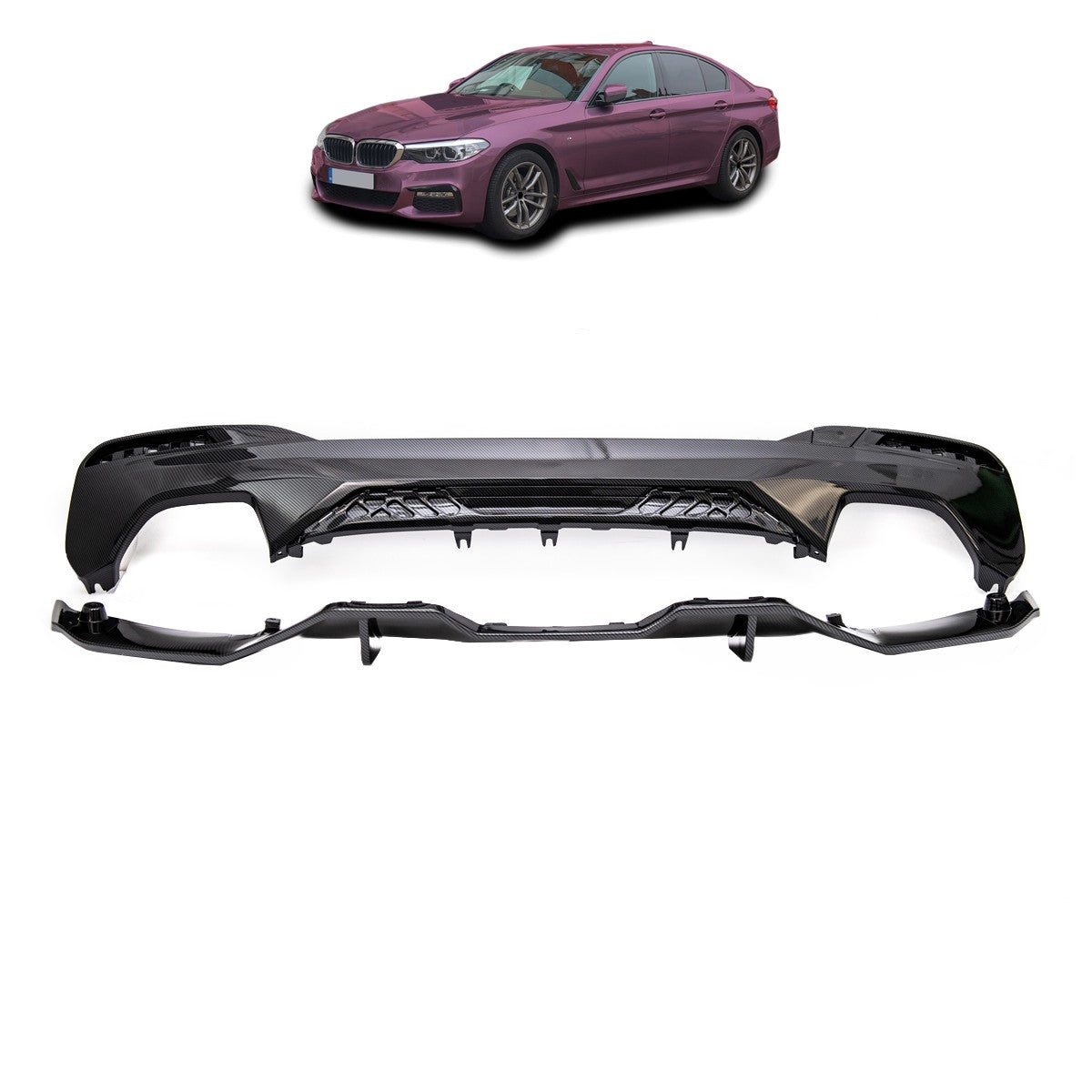 Performance Diffusor Carbon-Optik passend für BMW 5er G30 G31 2017-2023
