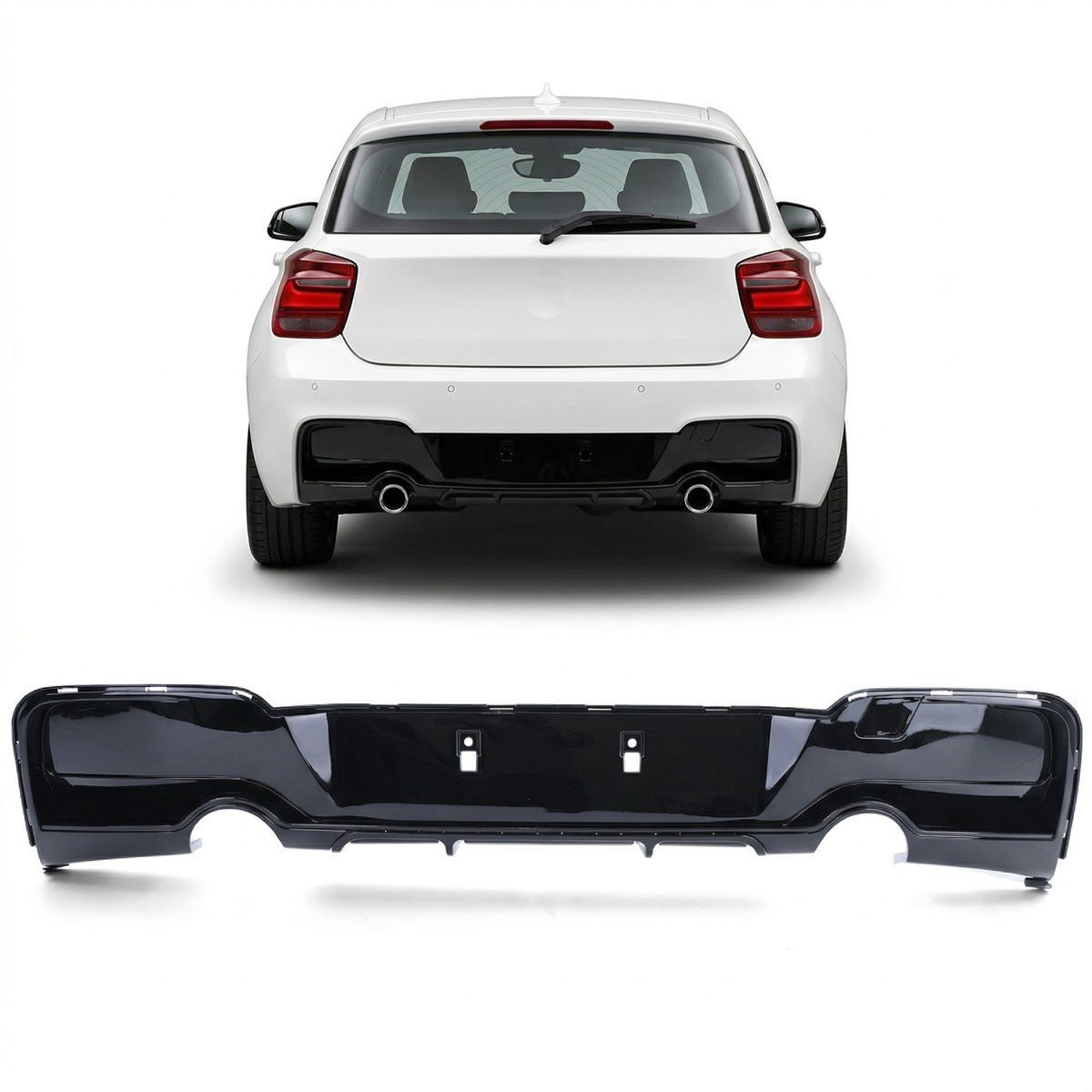 Heckstoßstange Diffusor Hochglanz Schwarz passend für BMW 1er F20 F21 135i 2011-2015