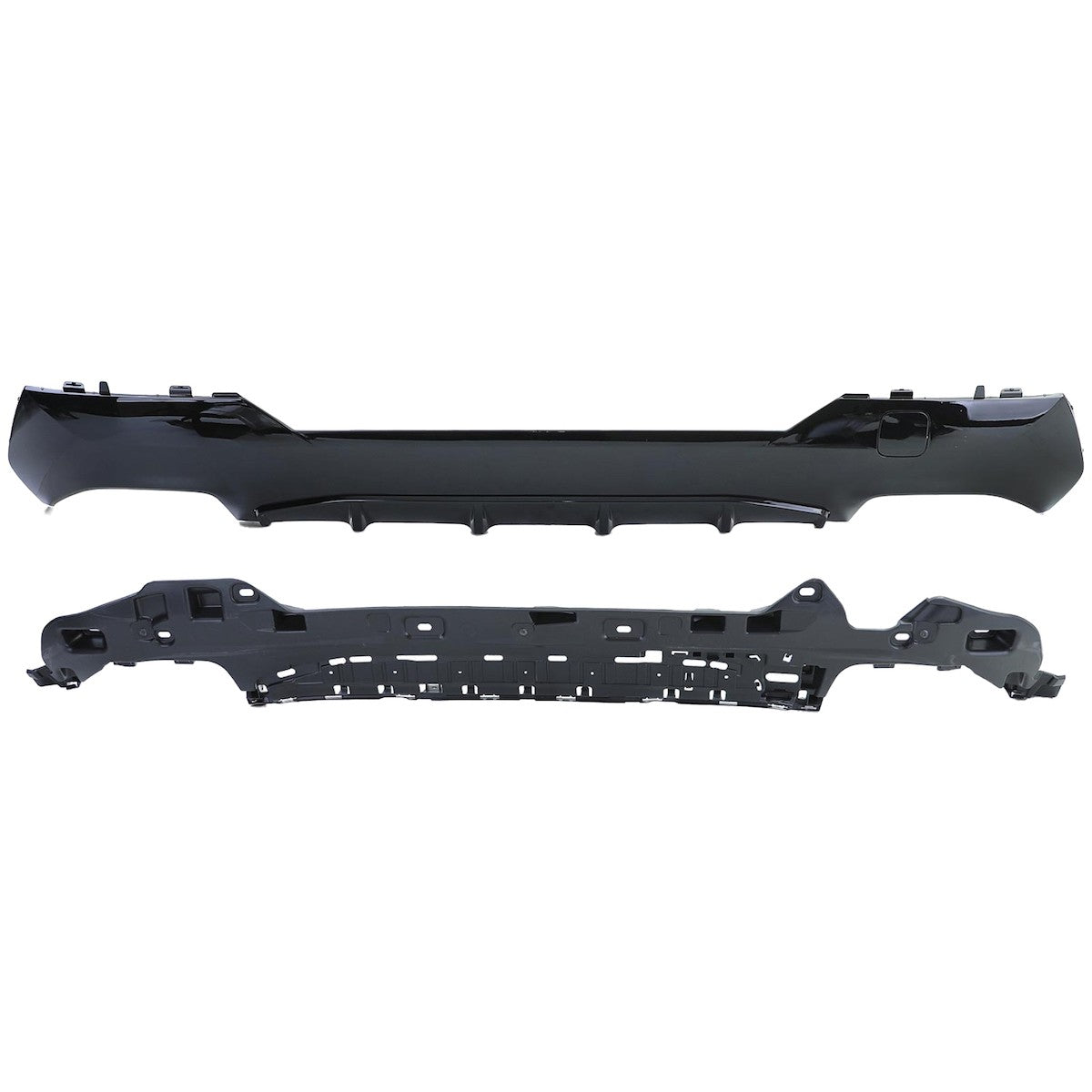 Heckstoßstange Diffusor Hochglanz Schwarz passend für BMW 4er G22 G23 2021-