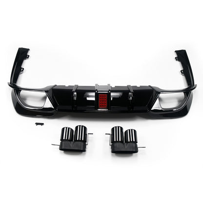 Heckdiffusor Hochglanz Schwarz mit LED passend für BMW 3er G20 G21 2019-2022