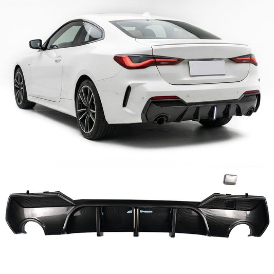Heckstoßstange Diffusor Carbon-Optik mit LED passend für BMW 4er G22 G23 2021-2024