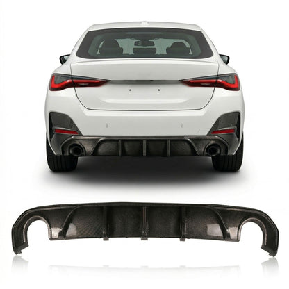 Heckstoßstange Diffusor Carbon-Optik mit LED passend für BMW 4er G26 2021-2024