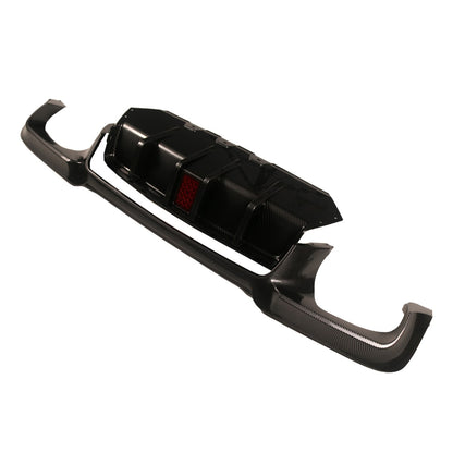 Heckstoßstange Diffusor Carbon-Optik + LED passend für BMW 5er F10 Limousine 2010-2017