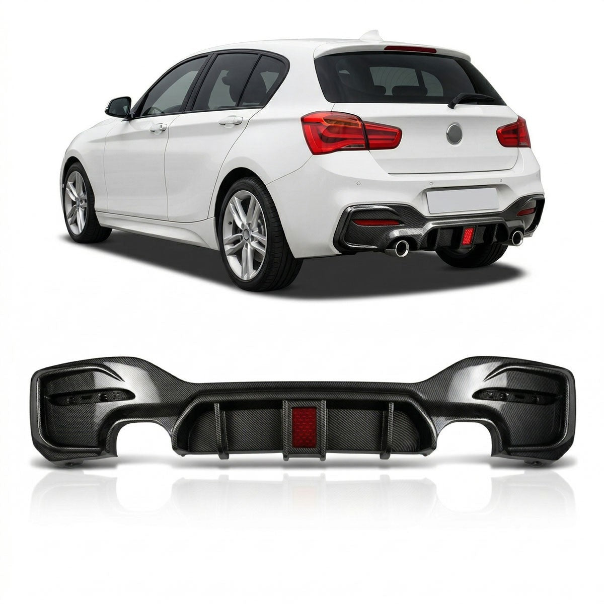 Heckdiffusor Carbon-Optik LED passend für BMW 1er F20 F21 2015-2019