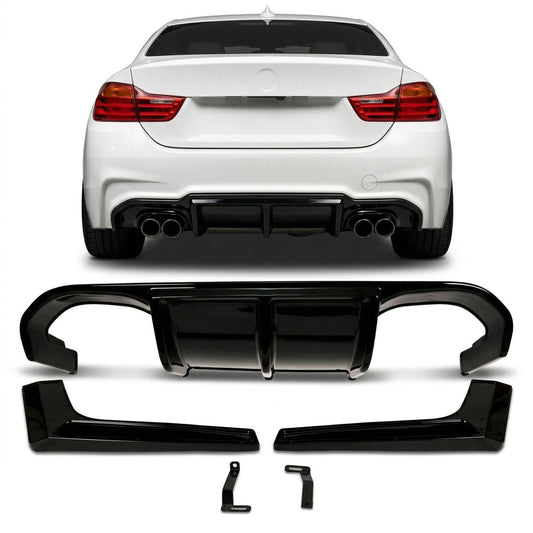 Heckstoßstange Diffusor Hochglanz Schwarz passend für BMW 4er F32 F33 F36 2013-2020