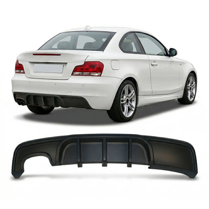 Heckstoßstange Diffusor Matt Schwarz LED passend für BMW 1er E82/E88 2007-2013