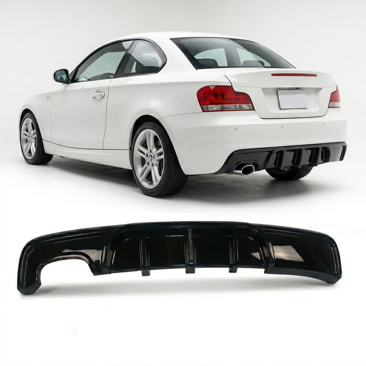 Heckdiffusor Hochglanz Schwarz LED passend für BMW 1er E82 E88 2007-2013
