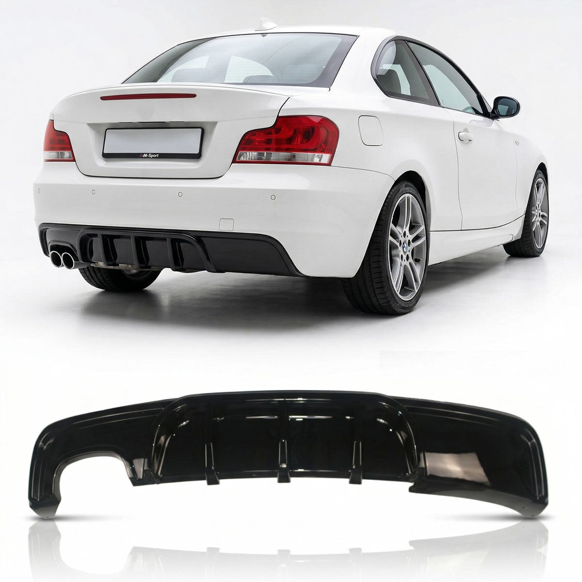 Heckdiffusor Hochglanz Schwarz passend für BMW 1er E82 E88 2007-2013