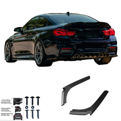 RS11.042 - Heckseitendiffuser Splitter passend für BMW M4 F82 2014-2021 Hochglanz Schwarz