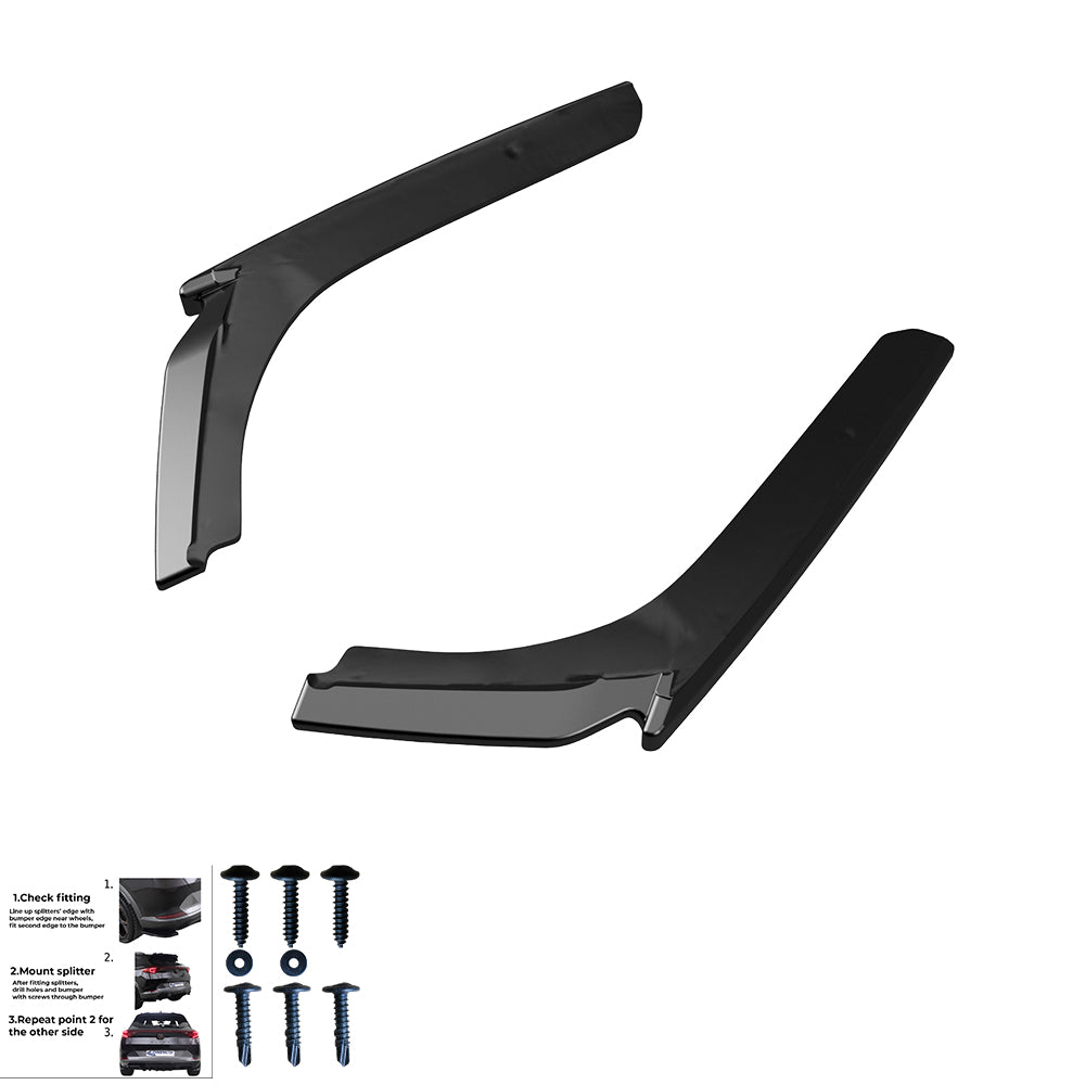 RS11.042 - Heckseitendiffuser Splitter passend für BMW M4 F82 2014-2021 Hochglanz Schwarz