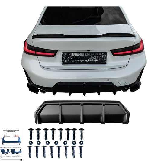 Heckstoßstange Diffusor passend für BMW 3er M-Pack G20/G21 Facelift 2022+ Hochglanz Schwarz